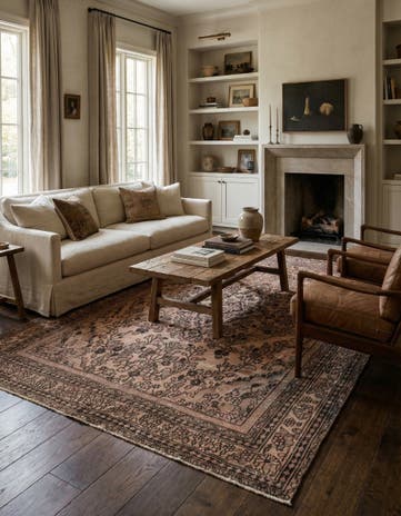 6' 6 x 9' 7 Hand Knotted Ultra Vintage Persian Wool Rug