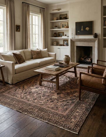 6' 6 x 9' 7 Hand Knotted Ultra Vintage Persian Wool Rug