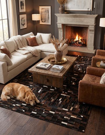 5' 1 x 8' Cowhide - Patchwork Rug
