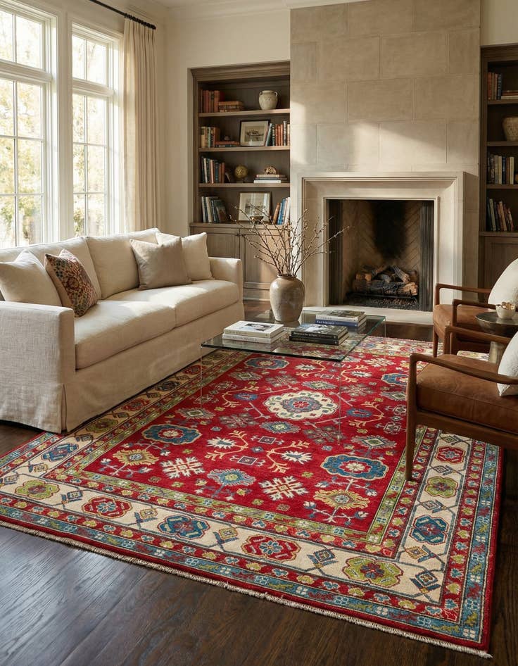 Detail image of 6' 8 x 9' 7  Hand Knotted Kazak Rug