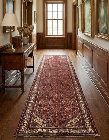 3' 5 x 9' 8 Hamedan Wool Runner Rug