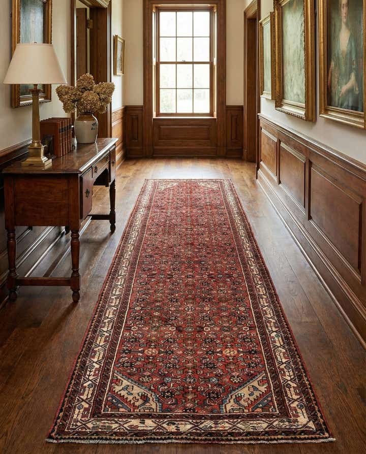 3' 5 x 9' 8 Hamedan Wool Runner Rug