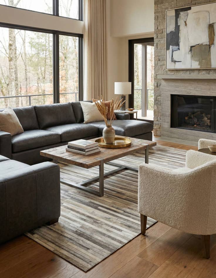 Detail image of 5' 4 x 7' 6 Cowhide Rug