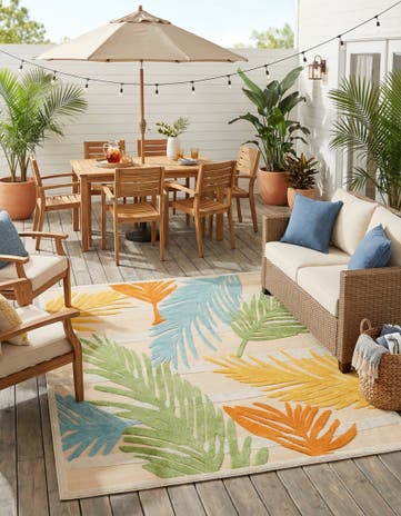Beige Easy-Clean Aruba Indoor / Outdoor Rug