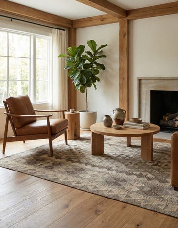 4' 1 x 6' 1 Hand Woven Kilim Maymana Wool Rug
