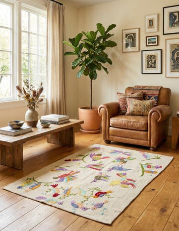 3' 3 x 4' 7 Hand Woven Kilim Suzani Wool Rug