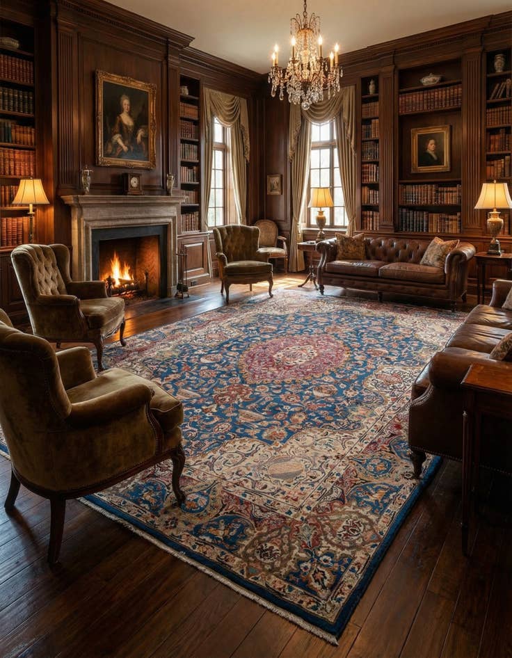 Detail image of 9' 7 x 12' 7  Hand Knotted Kashmar Persian Wool Rug