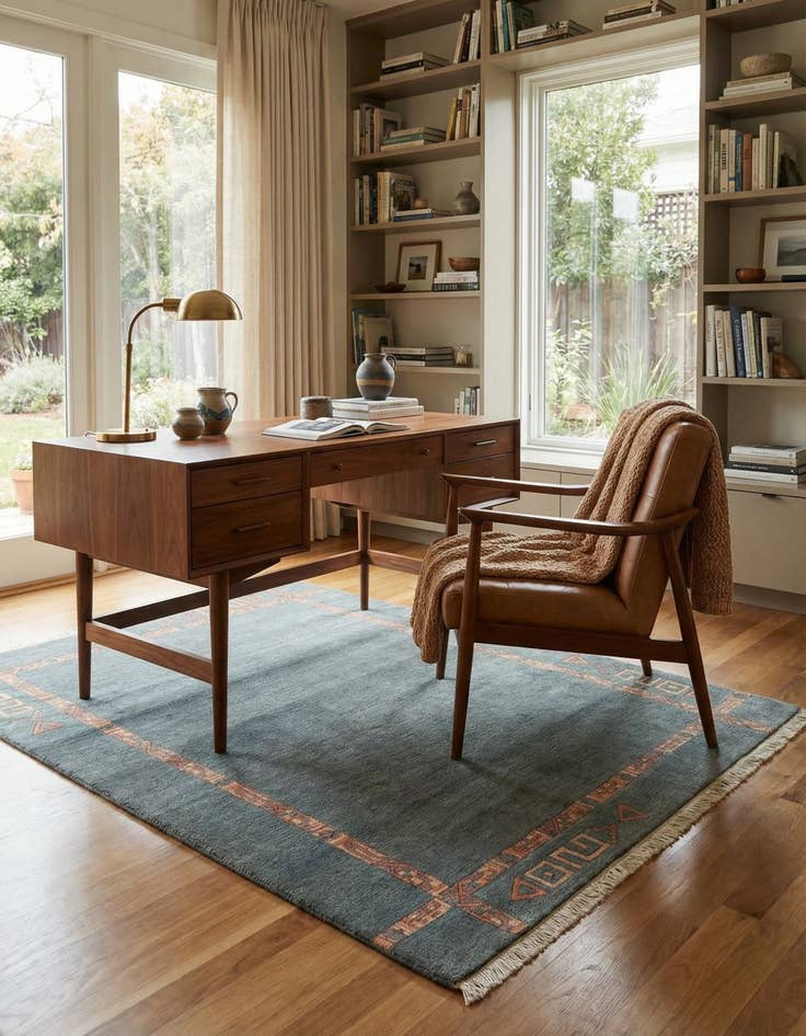 Detail image of 4' 2 x 5' 10  Hand Knotted Tibet Wool Rug