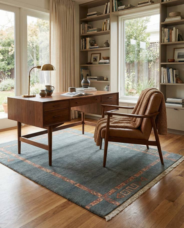 Detail image of 4' 2 x 5' 10 Hand Knotted Tibet Wool Rug