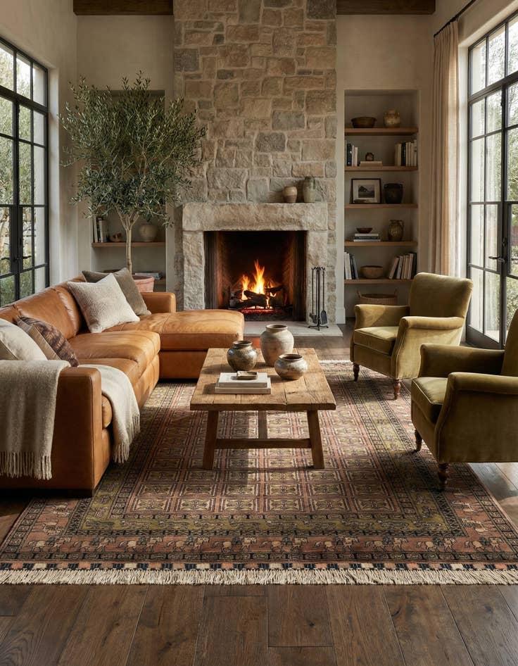 Detail image of  6' 9 x 10' 1  Hand Knotted Lahour Oriental Wool Rug