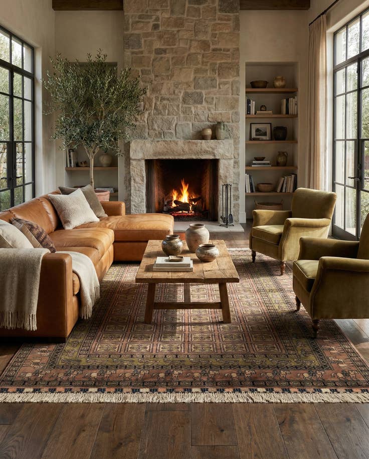 Detail image of 6' 9 x 10' 1 Hand Knotted Lahour Oriental Wool Rug