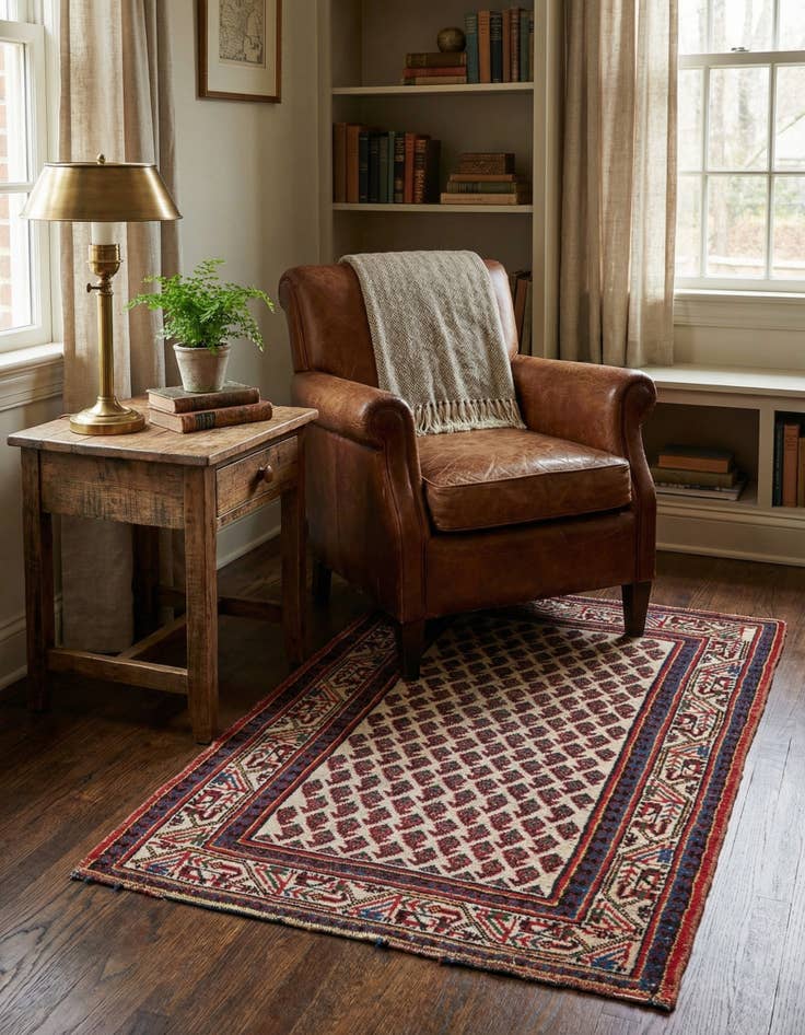 Detail image of 2' 7 x 4' 3  Hand Knotted Mir Wool Rug