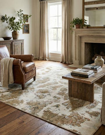 6' x 6' 9 Hand Knotted Ultra Vintage Persian Wool Square Rug