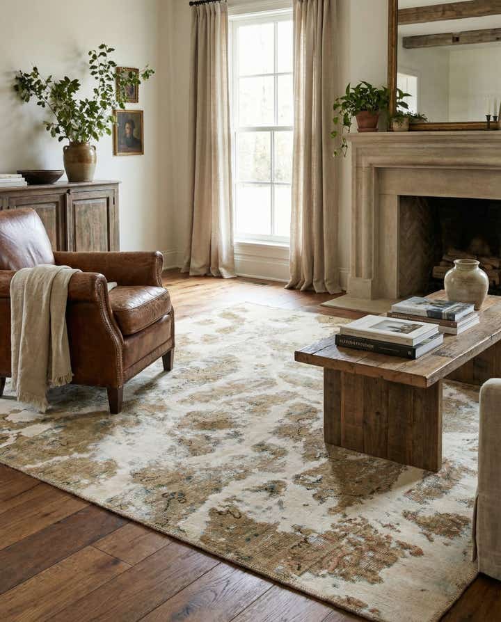 6' x 6' 9 Hand Knotted Ultra Vintage Persian Wool Square Rug