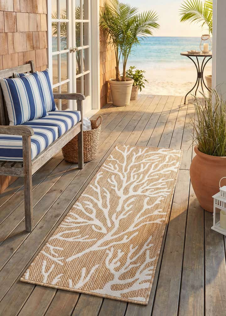 2' x 5' 3 Easy-Clean Coastal Indoor / Outdoor Runner Rug