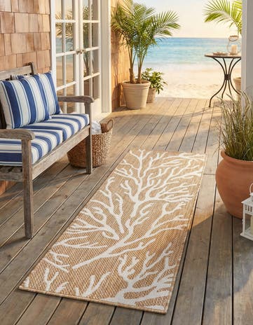 2' x 5' 3 Easy-Clean Coastal Indoor / Outdoor Runner Rug