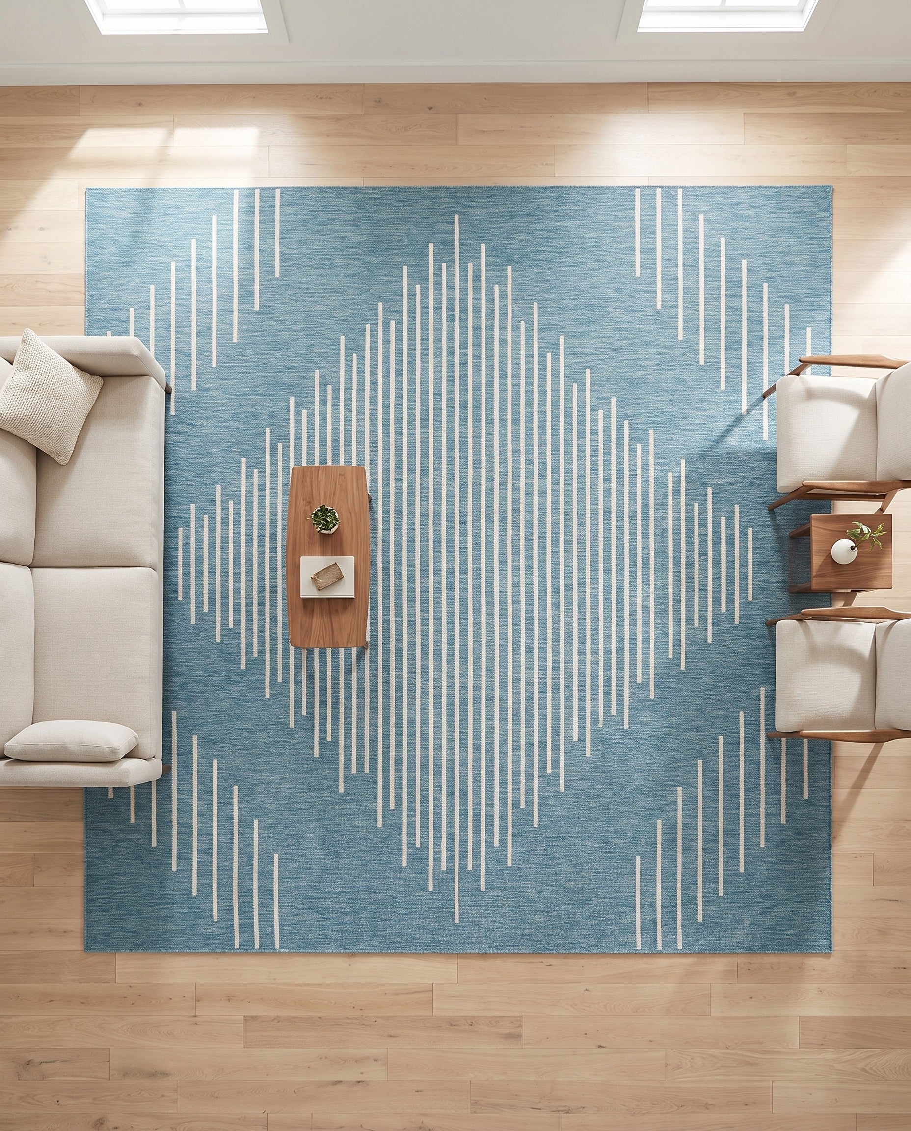 10' 8 x 10' 8 Easy-Clean Modern Indoor / Outdoor Square Rug