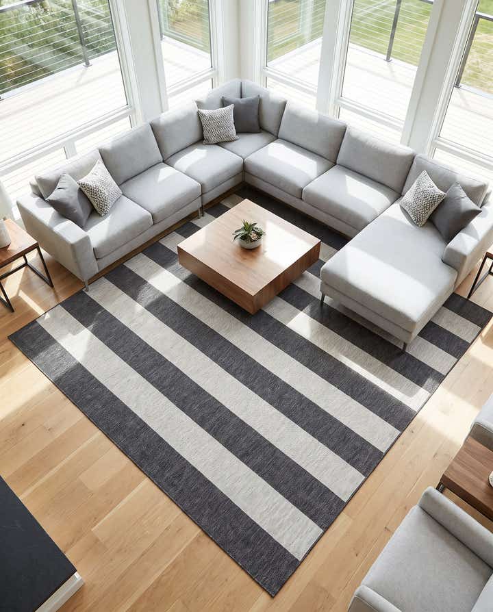 10' x 10' Easy-Clean Ribbon Indoor / Outdoor Square Rug