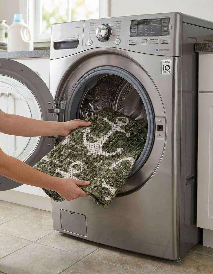 Detail image of 1' 4 x 1' 4  Washable Coastal Indoor / Outdoor Sample Rug