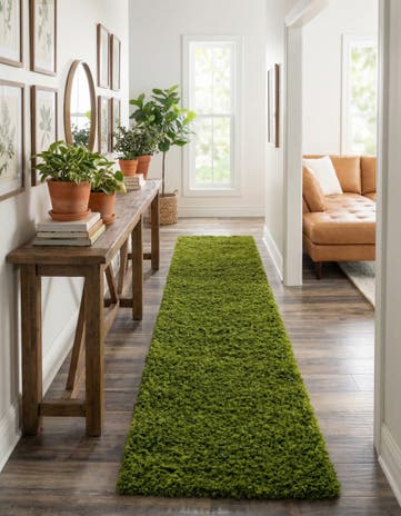 2' 7 x 19' 8 Solid Shag Runner Rug