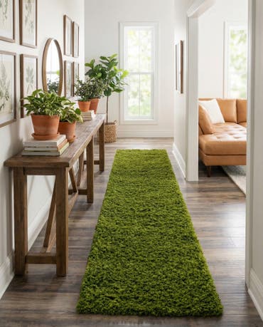  2' 7 x 19' 8 Solid Shag Runner Rug