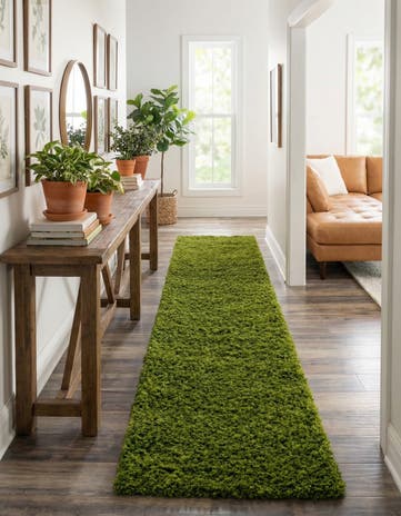 2' 7 x 19' 8 Solid Shag Runner Rug