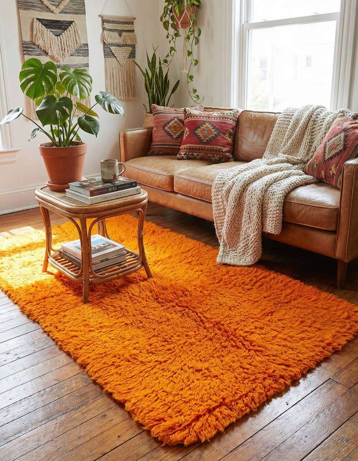 Detail image of 2' 10 x 6'  Hand Knotted Moroccan Wool Runner Rug