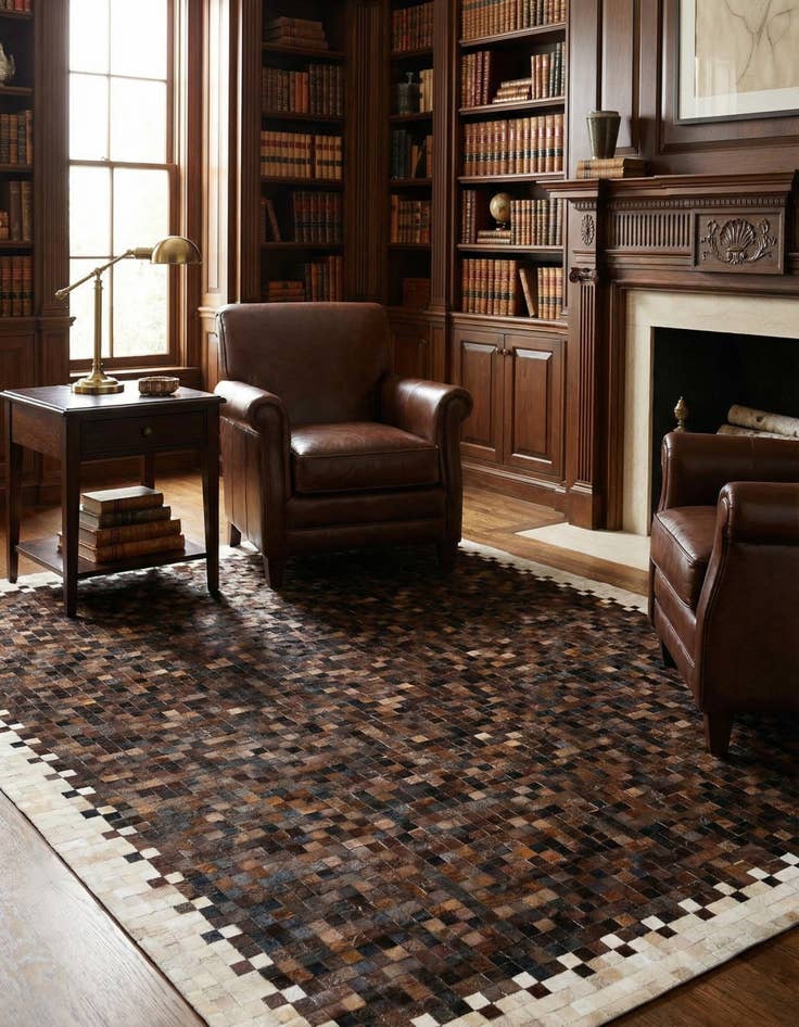 Detail image of 8' x 9' 9 Cowhide Stocks Rug