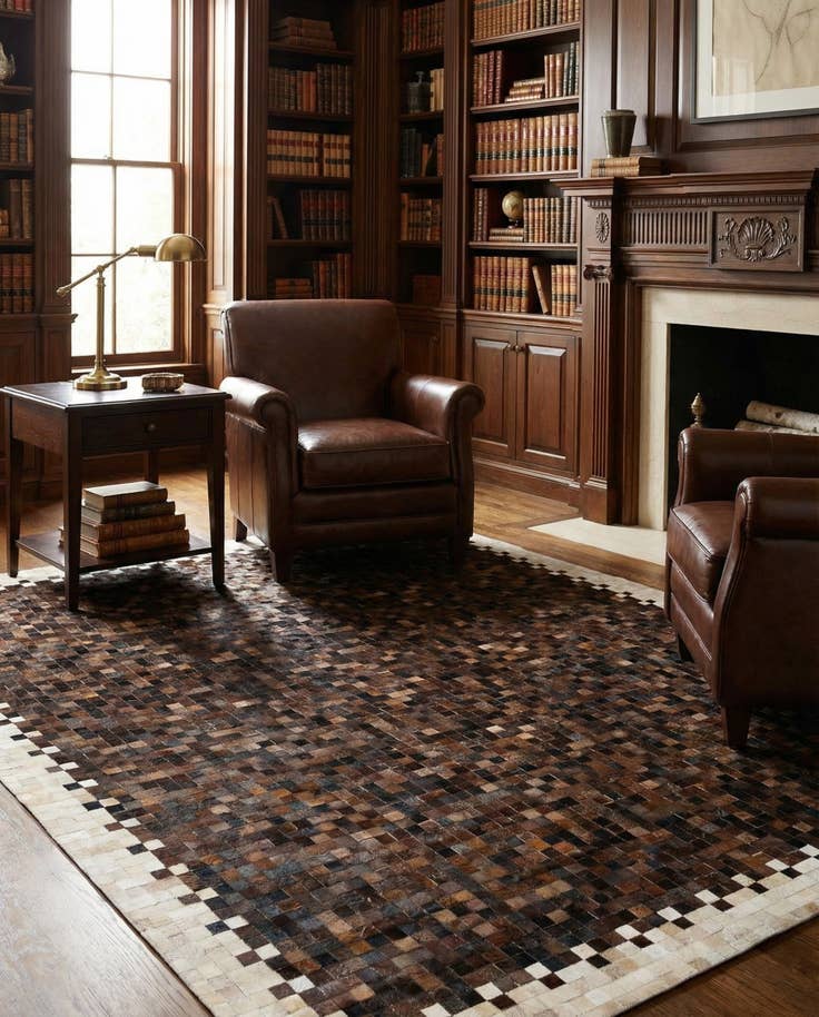 Detail image of 8' x 9' 9 Cowhide Stocks Rug