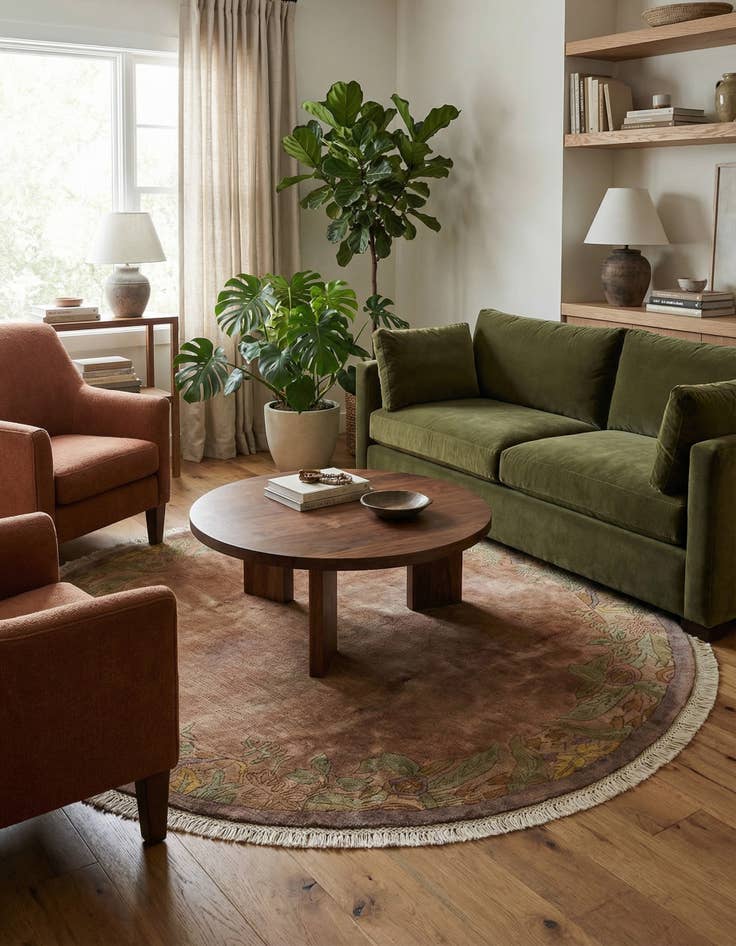 Detail image of  6' 6 x 6' 7  Hand Knotted Nepal Wool Round Rug