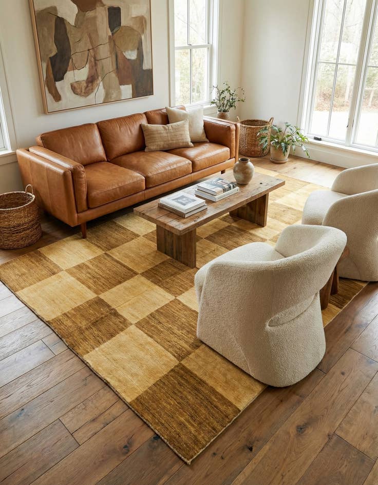 Detail image of  4' 3 x 6' 6  Hand Knotted Modern Ziegler Oriental Rug