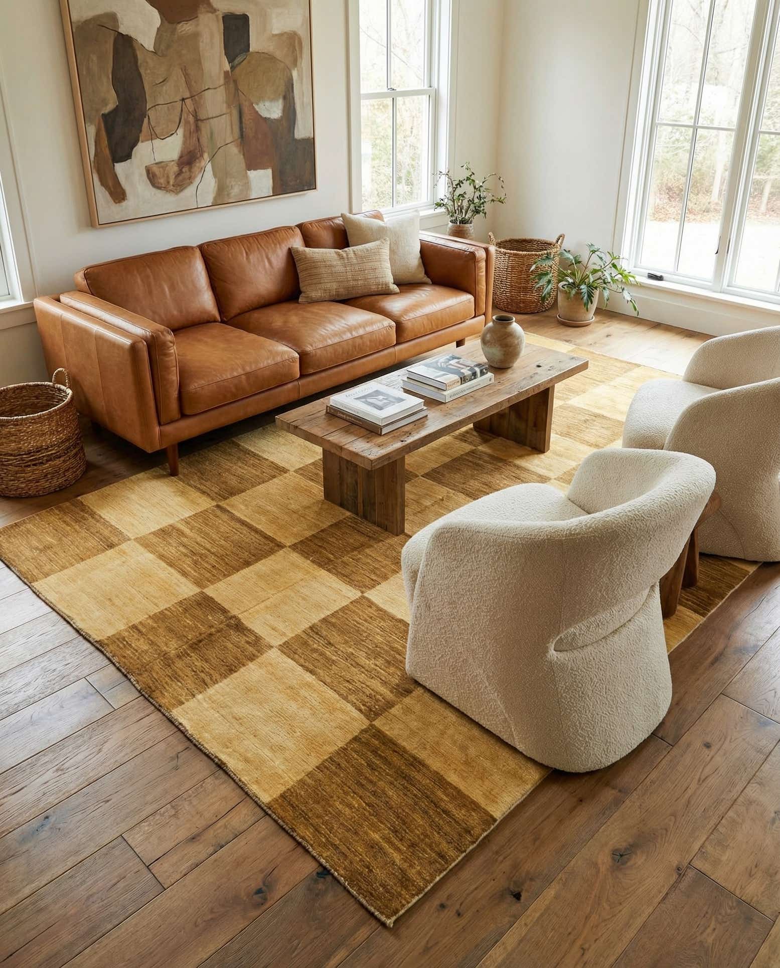 4' 3 x 6' 6 Hand Knotted Modern Ziegler Oriental Rug