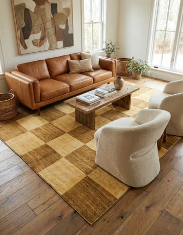 4' 3 x 6' 6 Hand Knotted Modern Ziegler Oriental Rug