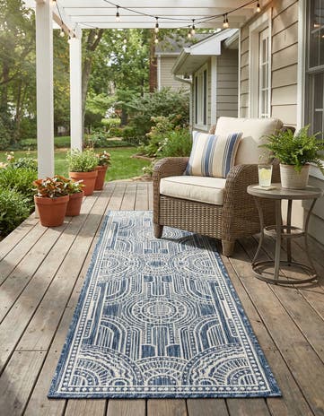 2' x 6' Easy-Clean Traditional Indoor / Outdoor Runner Rug