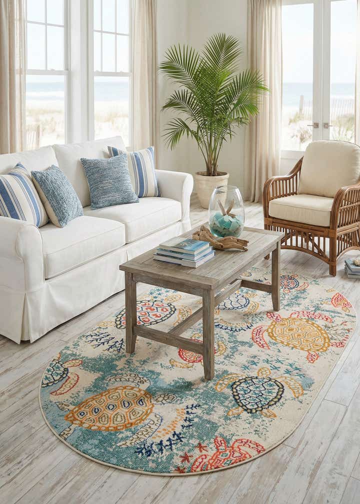 5' x 8' Washable Amalfi Oval Rug