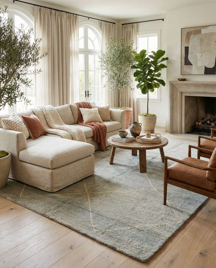 5' 7 x 8' 7 Hand Knotted Moroccan Wool Rug