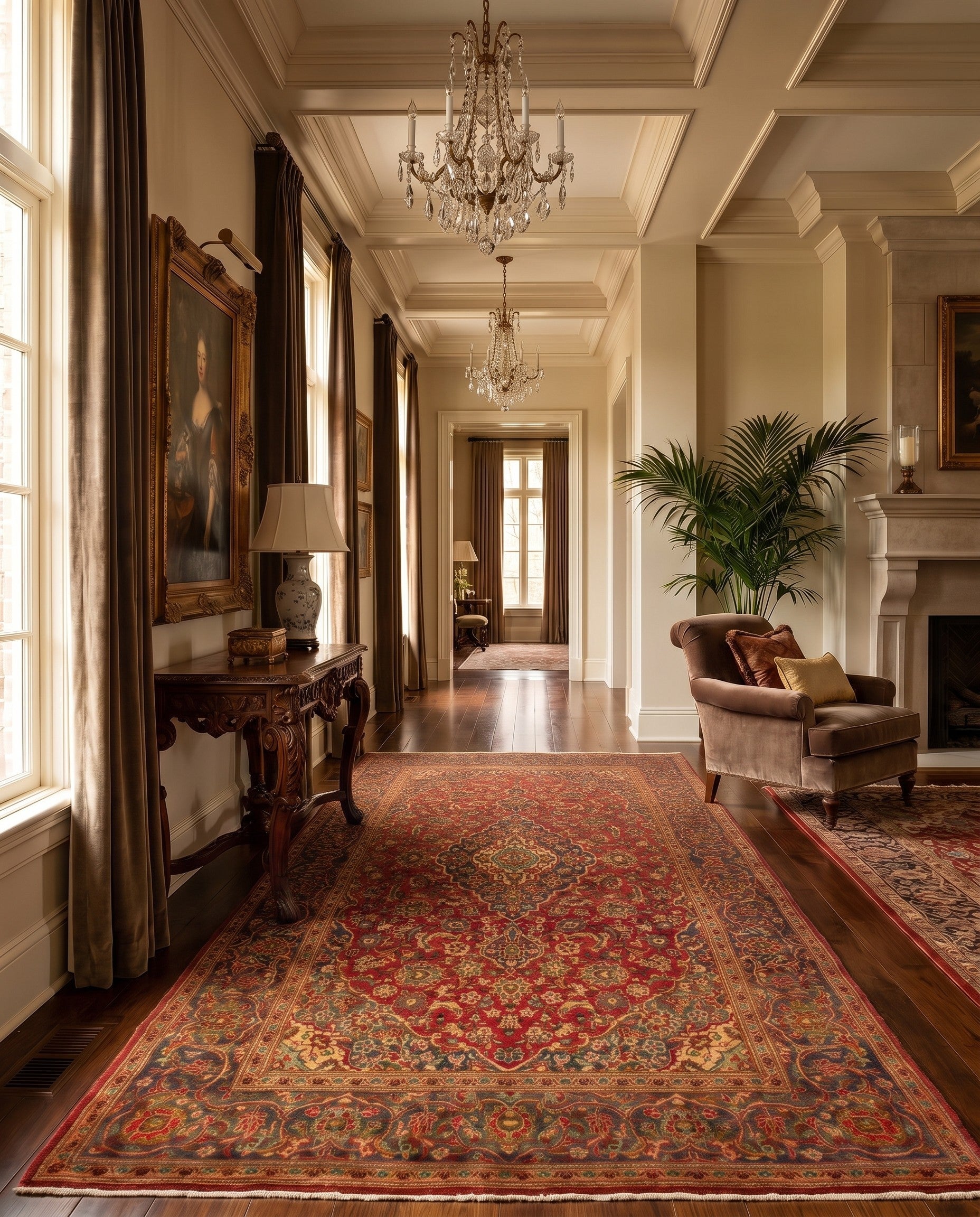 6' 4 x 10' 11 Hand Knotted Kashan Persian Wool Runner Rug