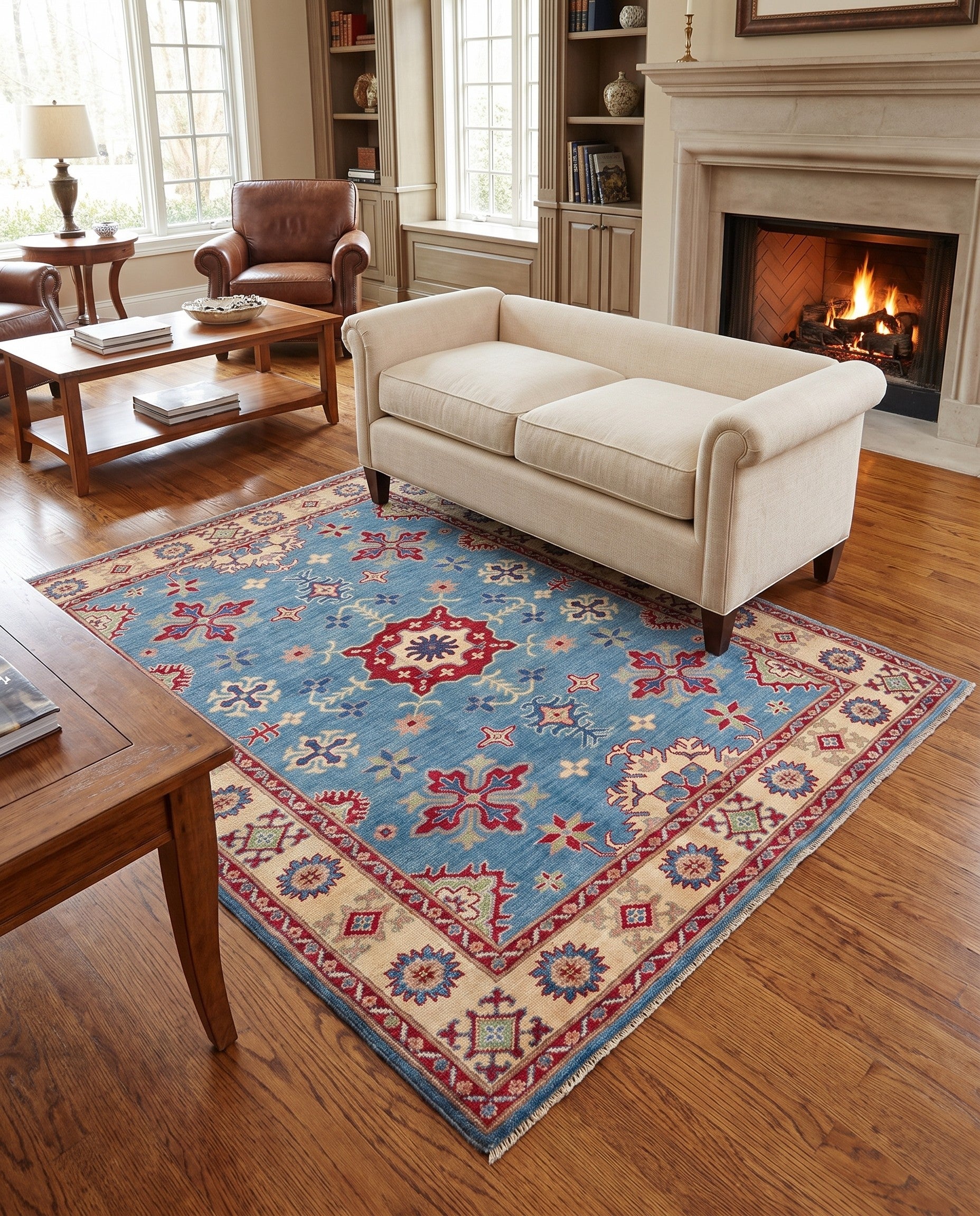 5' 1 x 6' 6 Hand Knotted Kazak Rug