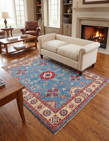 5' 1 x 6' 6 Hand Knotted Kazak Rug