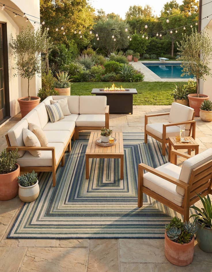 Detail image of 10' x 13'  Washable Baja Indoor / Outdoor Rug