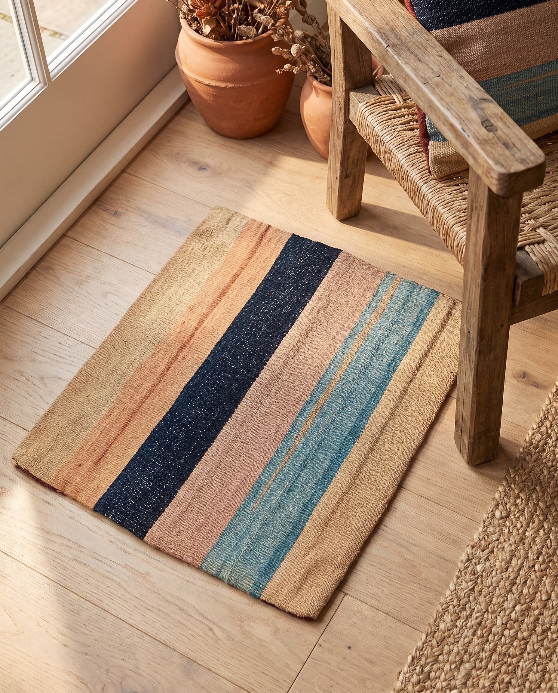 1' 7 x 1' 8 Hand Woven Pillow Wool Square Rug