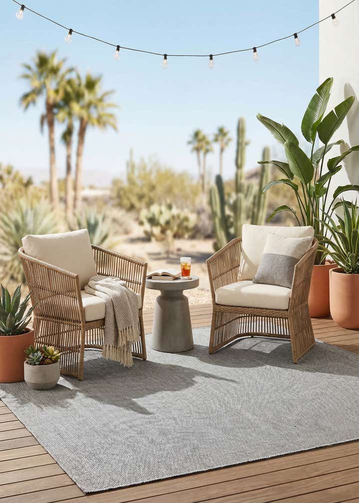 10' x 10' Easy-Clean Jill Zarin Palm Springs Indoor / Outdoor Square Rug