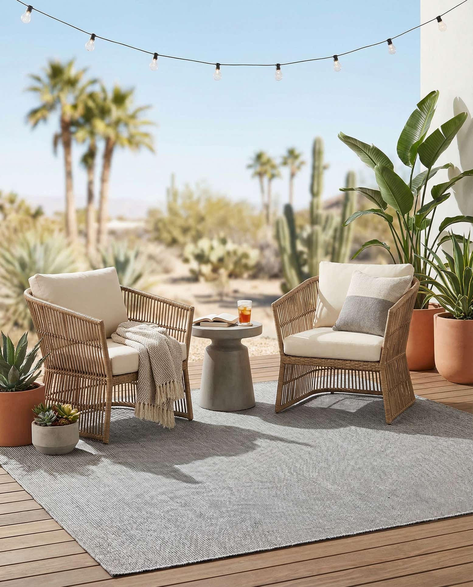 10' x 10' Easy-Clean Jill Zarin Palm Springs Indoor / Outdoor Square Rug