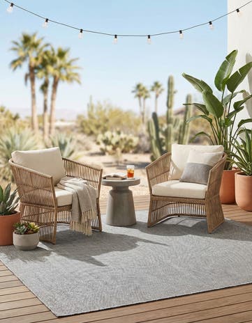 10' x 10' Easy-Clean Jill Zarin Palm Springs Indoor / Outdoor Square Rug