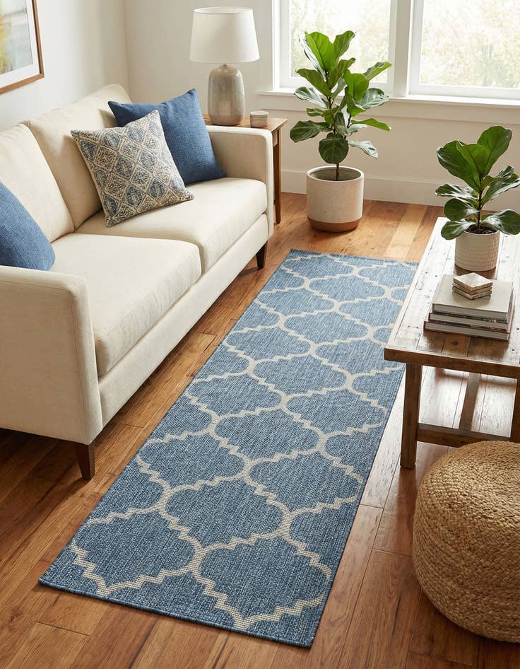 Detail image of 4' x 6'  Washable Trellis Indoor / Outdoor Rug
