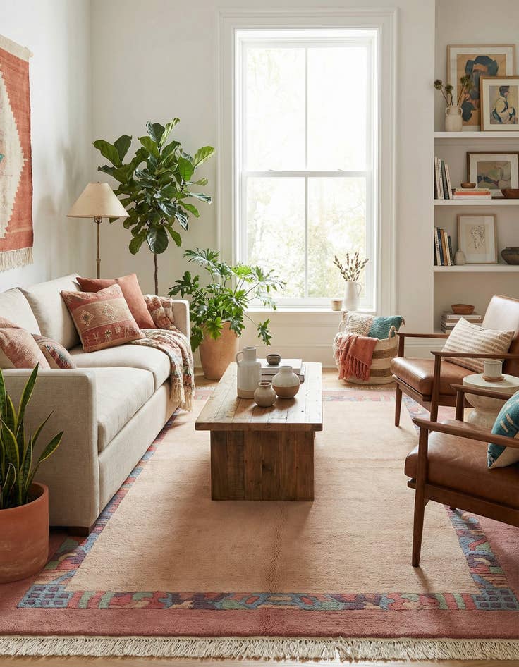 Detail image of 5' 7 x 8'  Hand Knotted Tibet Wool Rug