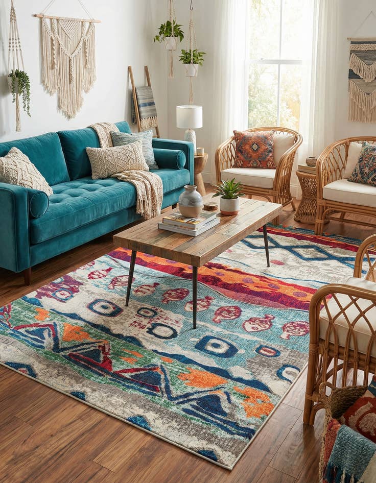 Detail image of  6' x 9'  Washable Vivid Rug