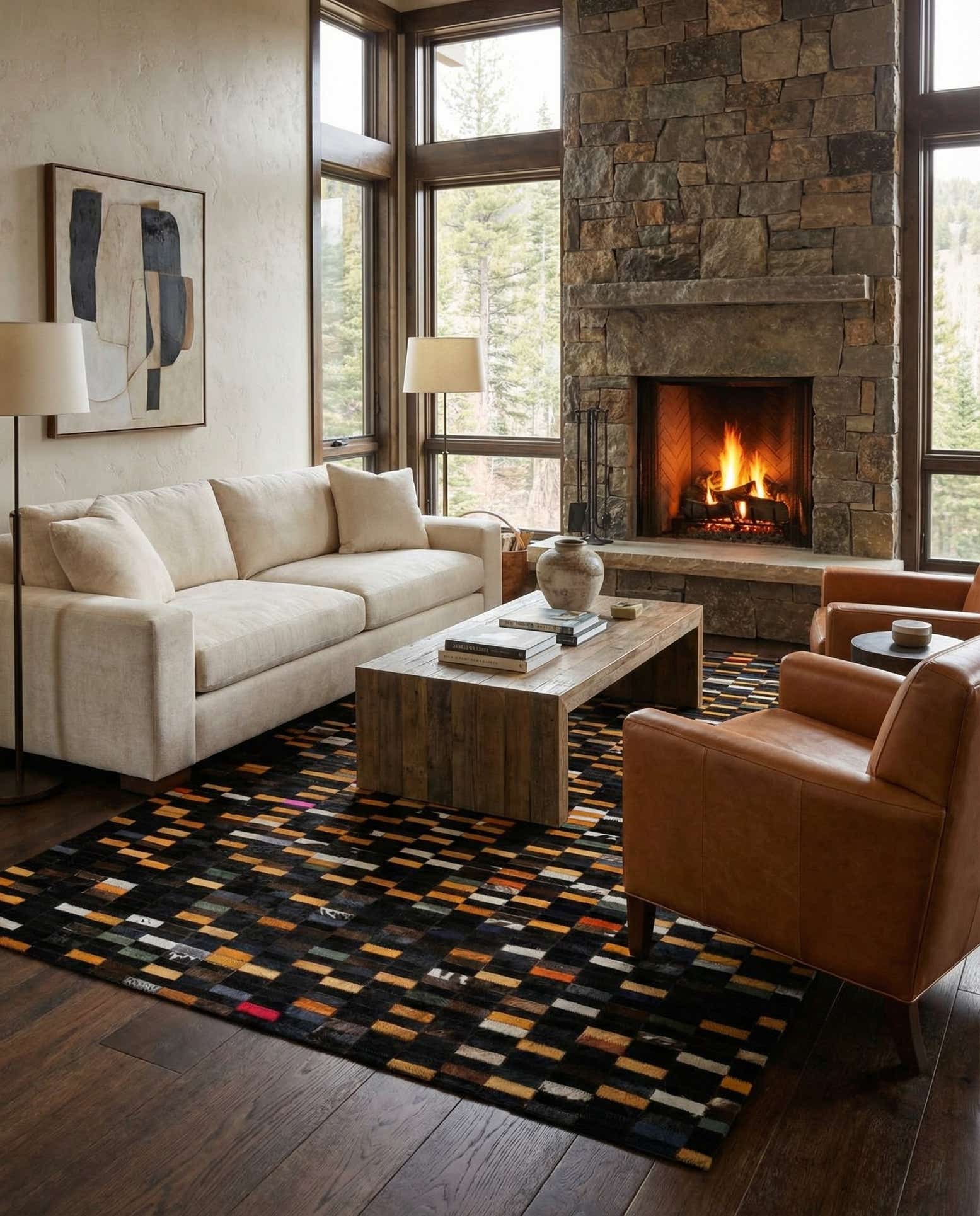 5' 2 x 8' 1 Cowhide - Patchwork Rug