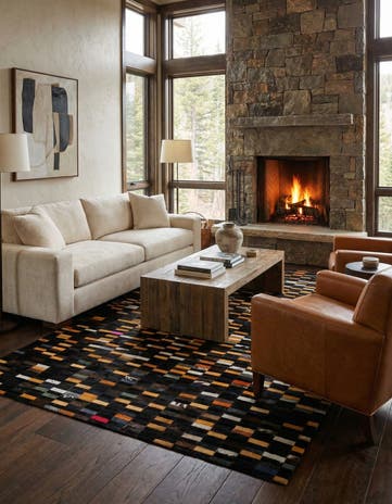 5' 2 x 8' 1 Cowhide - Patchwork Rug
