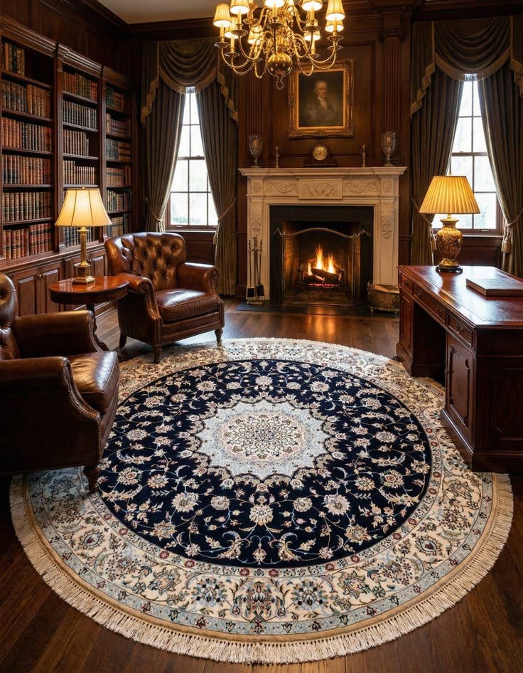 Detail image of 6' 8 x 6' 8 Nain Round Rug